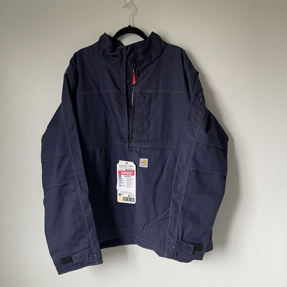 Carhartt Other - Carhartt FR Full Swing Quick Duck Lined Jacket Relaxed Fit Navy Blue Men's 2XL T